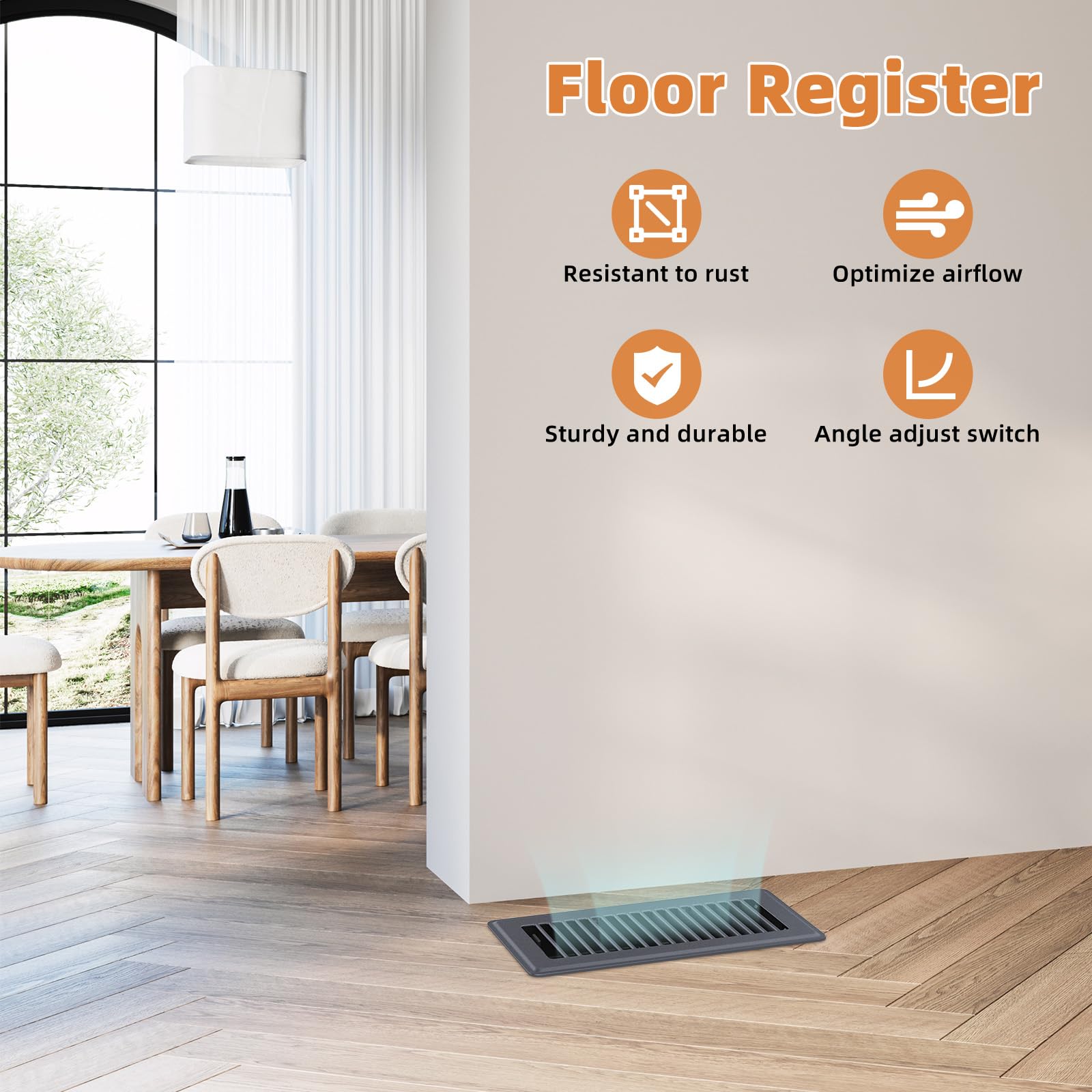 JSLIN rust-resistant steel vent cover with durable ABS base