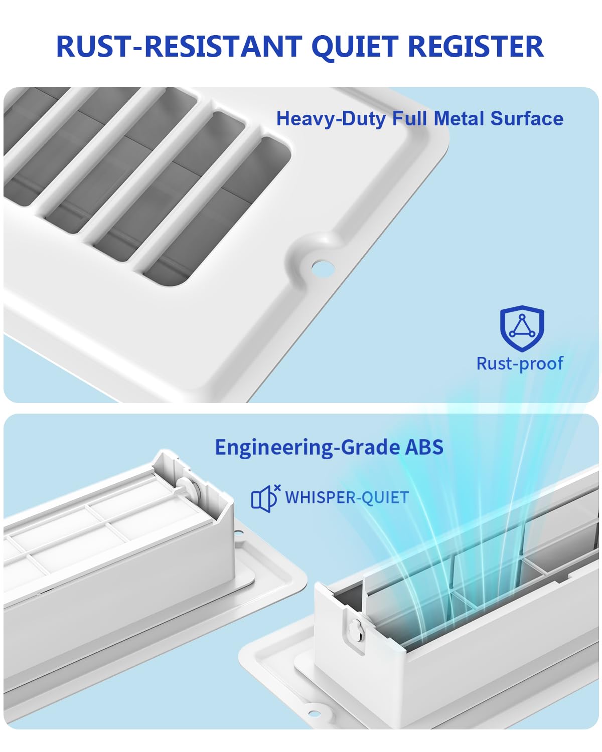 JSLIN floor vent cover quiet hvac reduces rattling for peaceful rooms