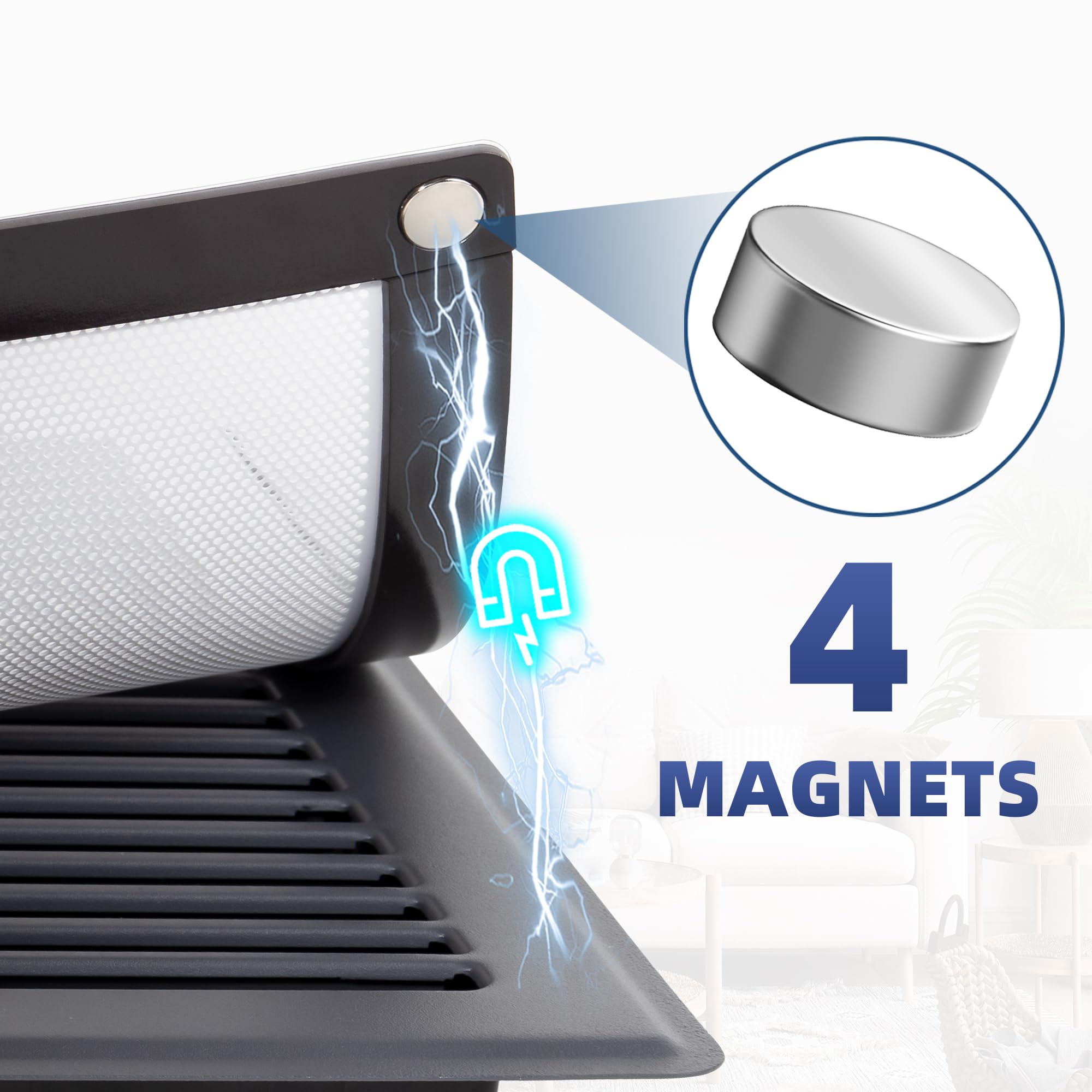 JSLIN corner magnets provide secure adhesion on steel vent covers.