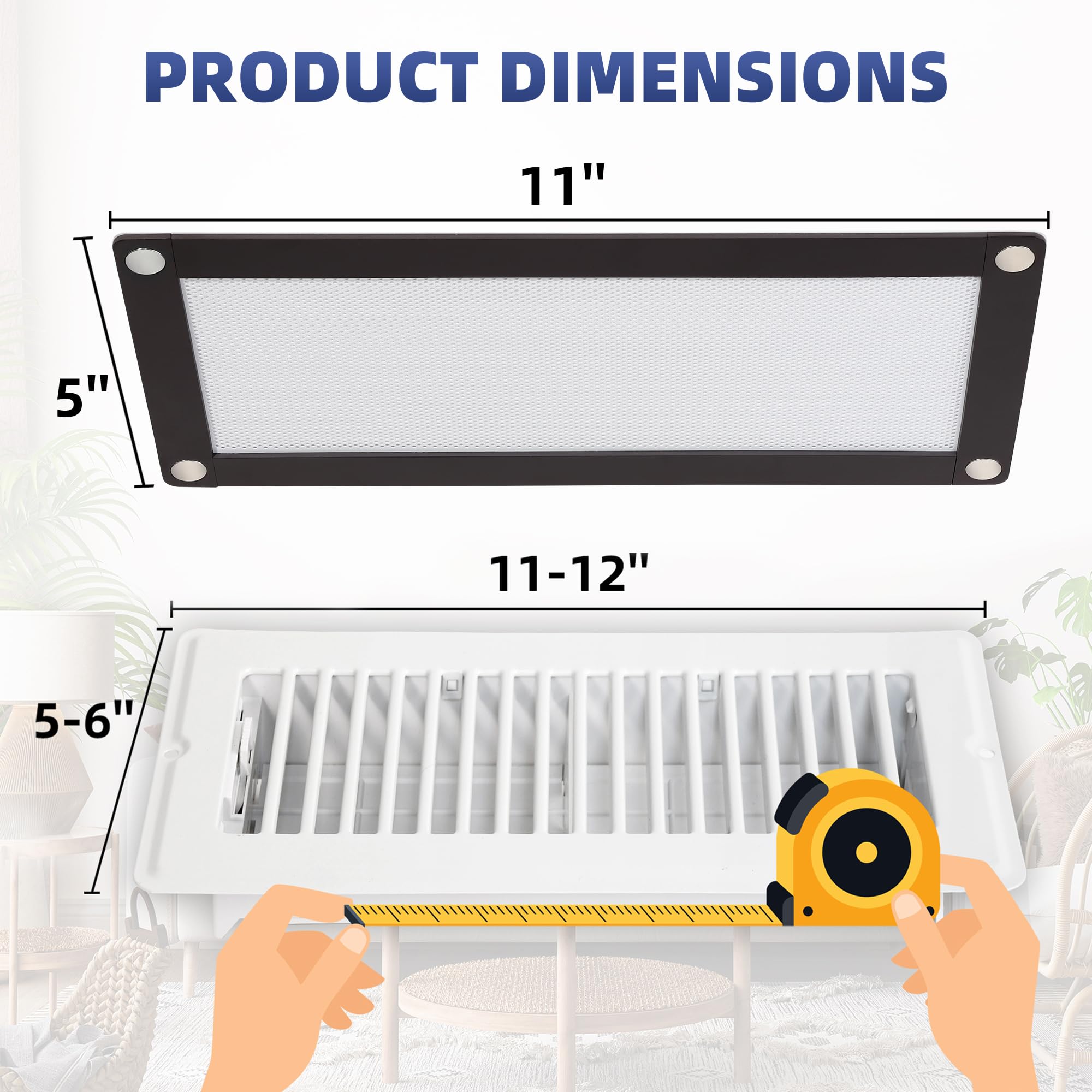 JSLIN magnetic vent covers fit 5x11 inch vents with perimeter magnets.