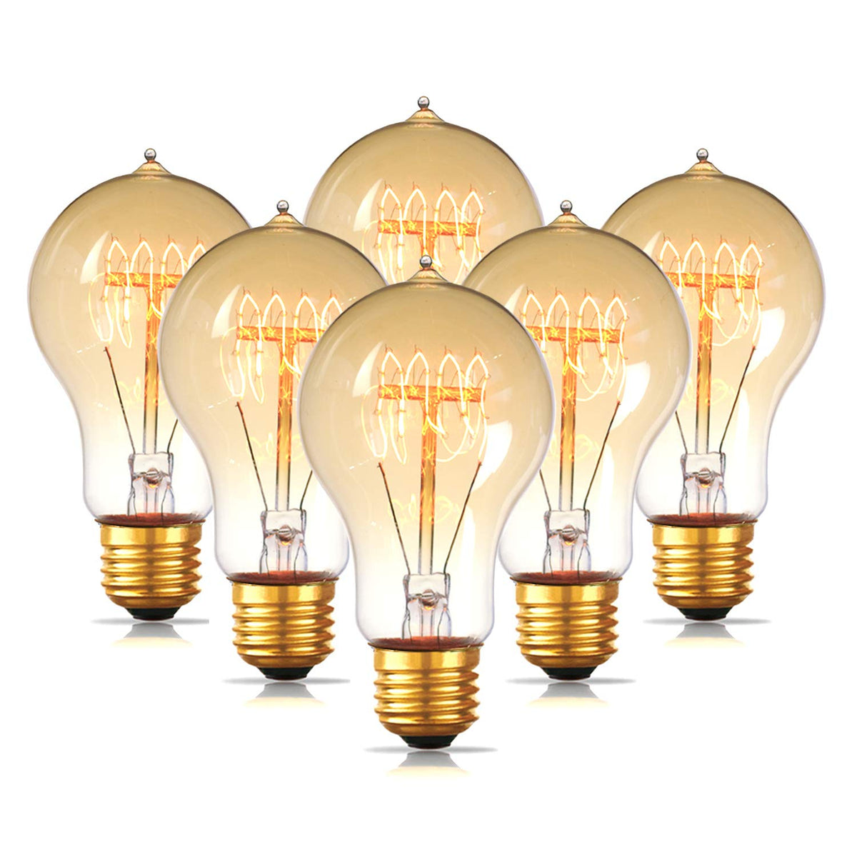 Jslinter Edison bulb with amber glass for warm vintage ambiance