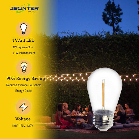 Jslinter S14 Edison vintage-style lights add retro charm to patios.
