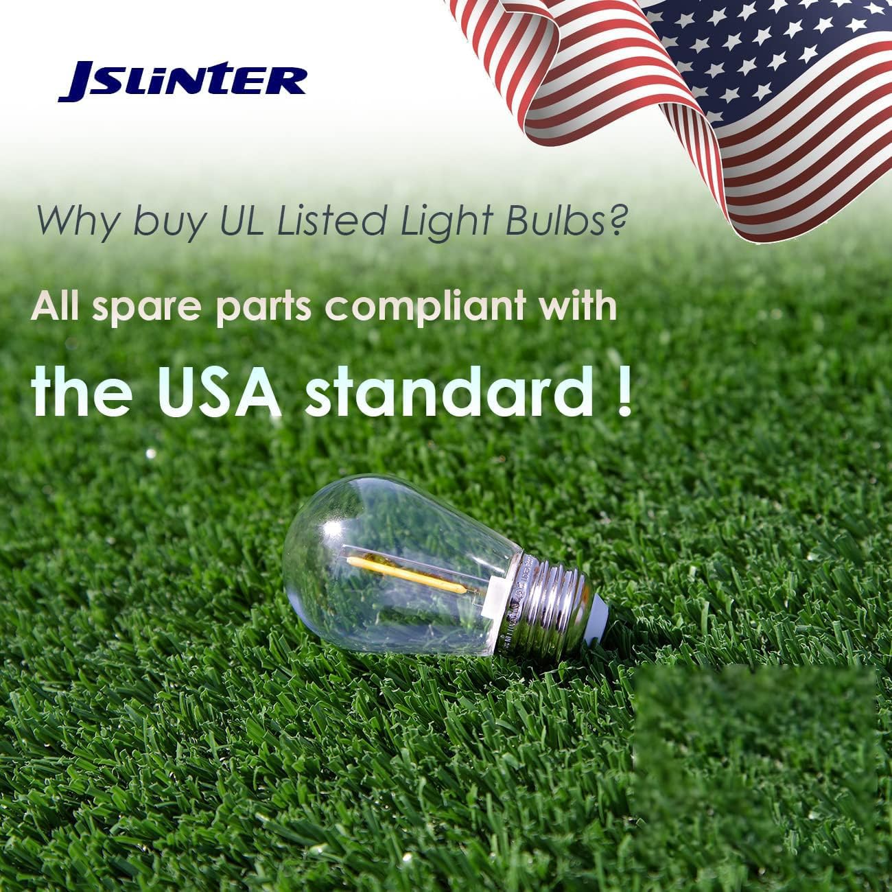 Jslinter S14 warm white 2200K glow creates cozy outdoor evenings.