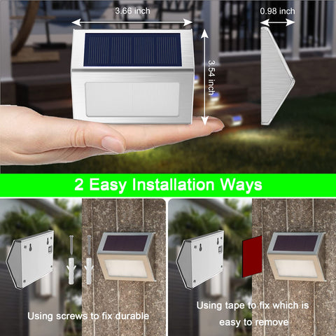JSOT outdoor solar lights wireless installation guidance with no messy wires