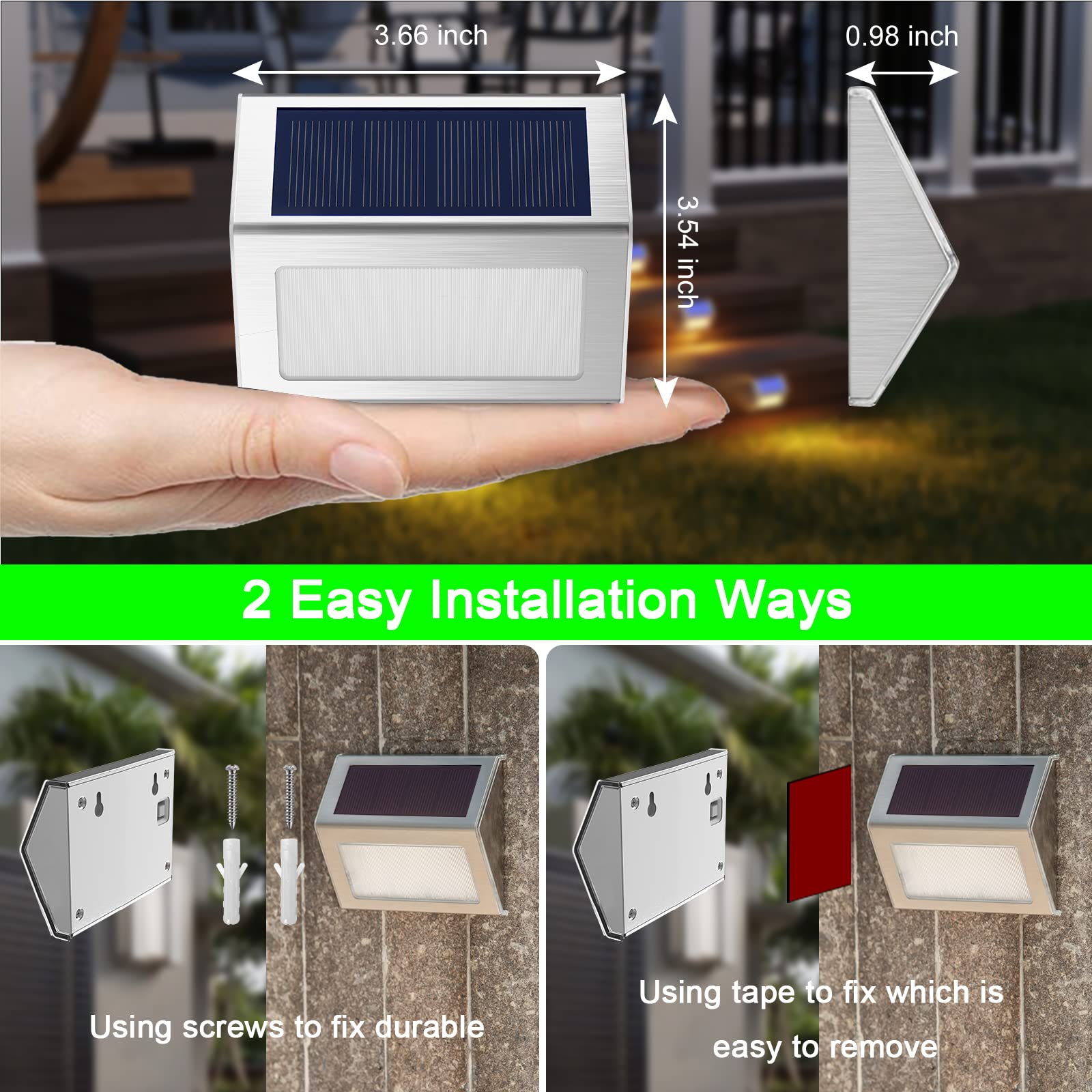 JSOT Solar Fence Lights along yard path illuminate paths for outdoor use.