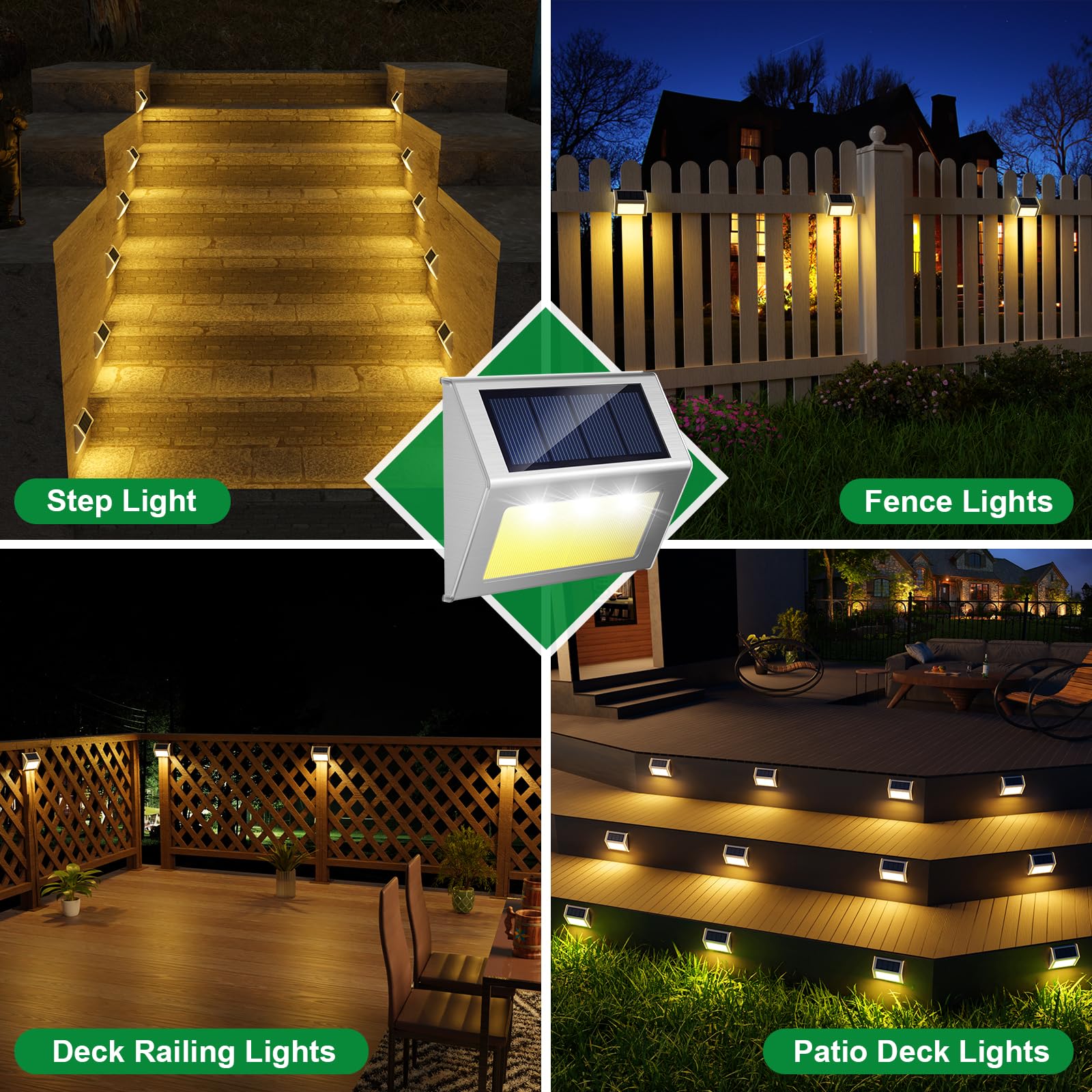 JSOT outdoor fence post solar light delivers durable pathway lighting.