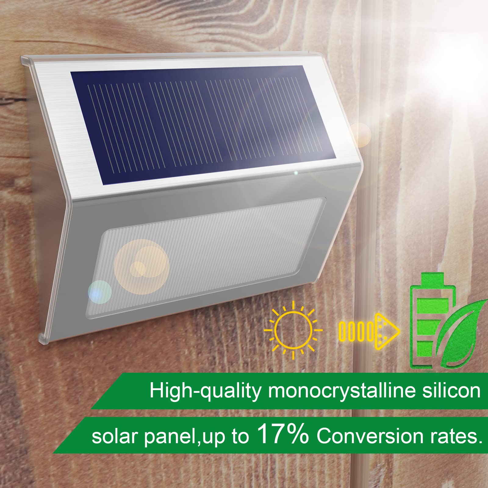 JSOT solar panel-equipped light charges quickly for nightly use.