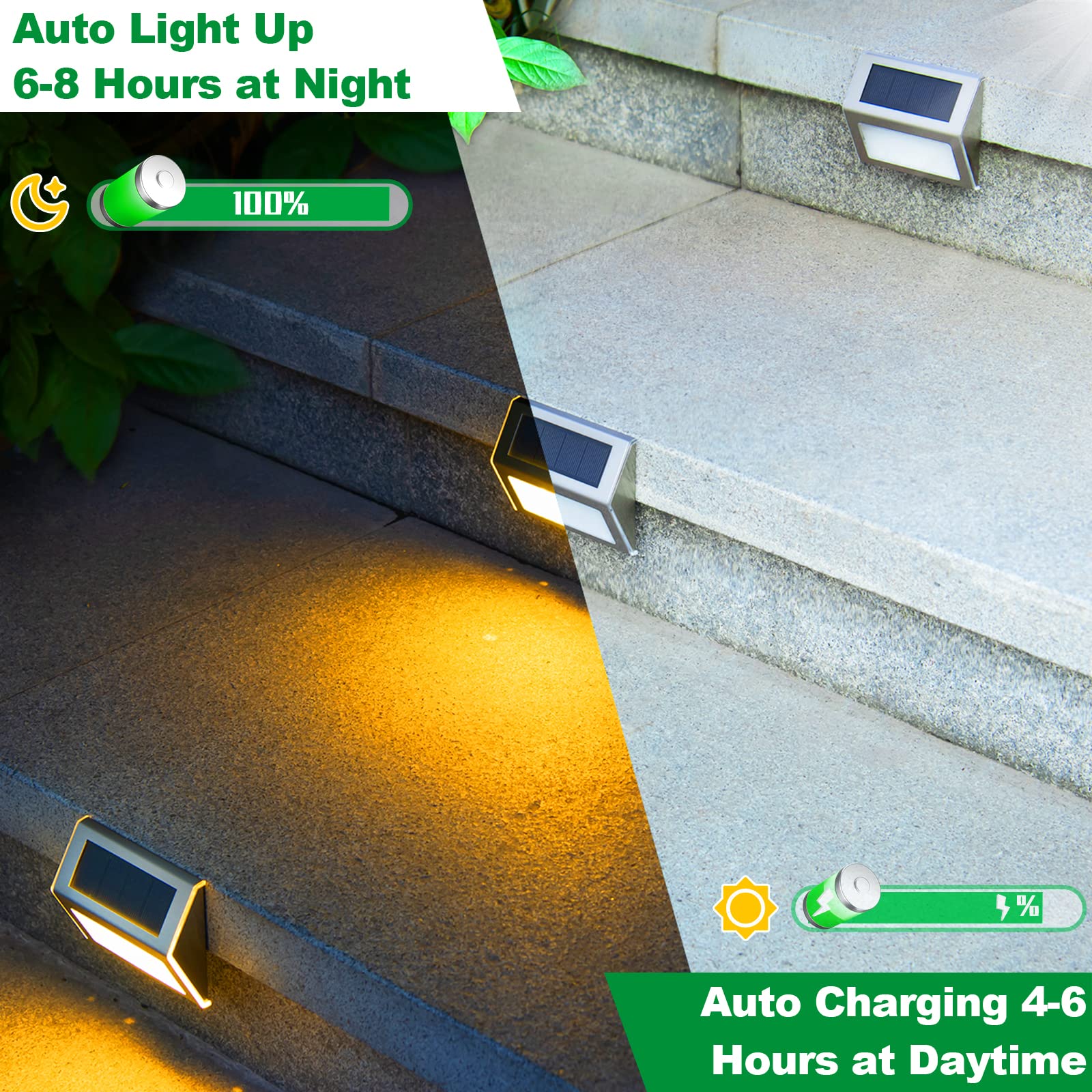 JSOT warm white solar light creates subtle ambiance for outdoor spaces.