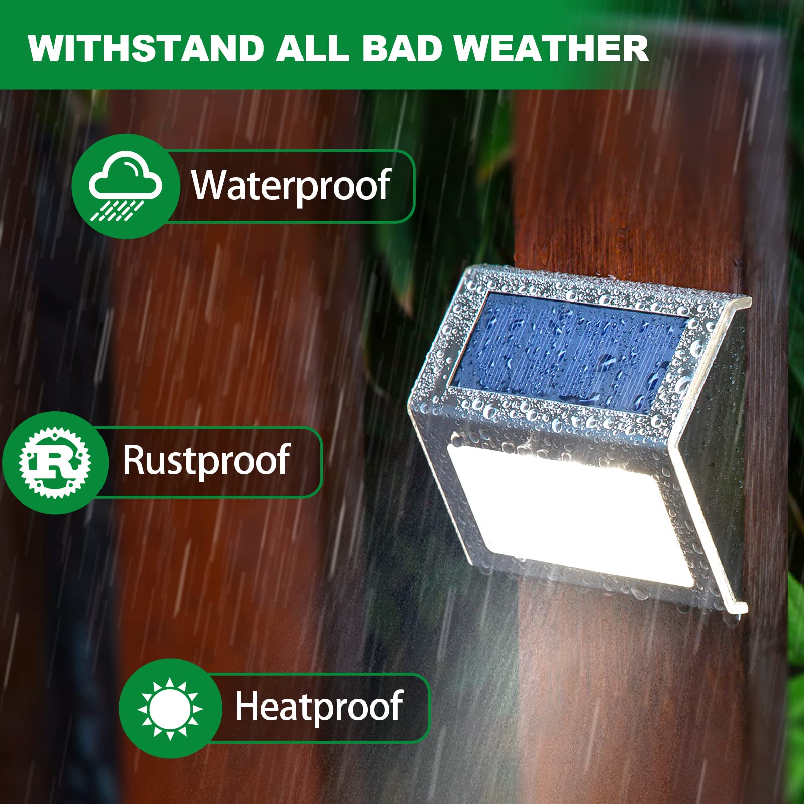 JSOT solar lights along a walkway provide automatic energy efficient path lighting