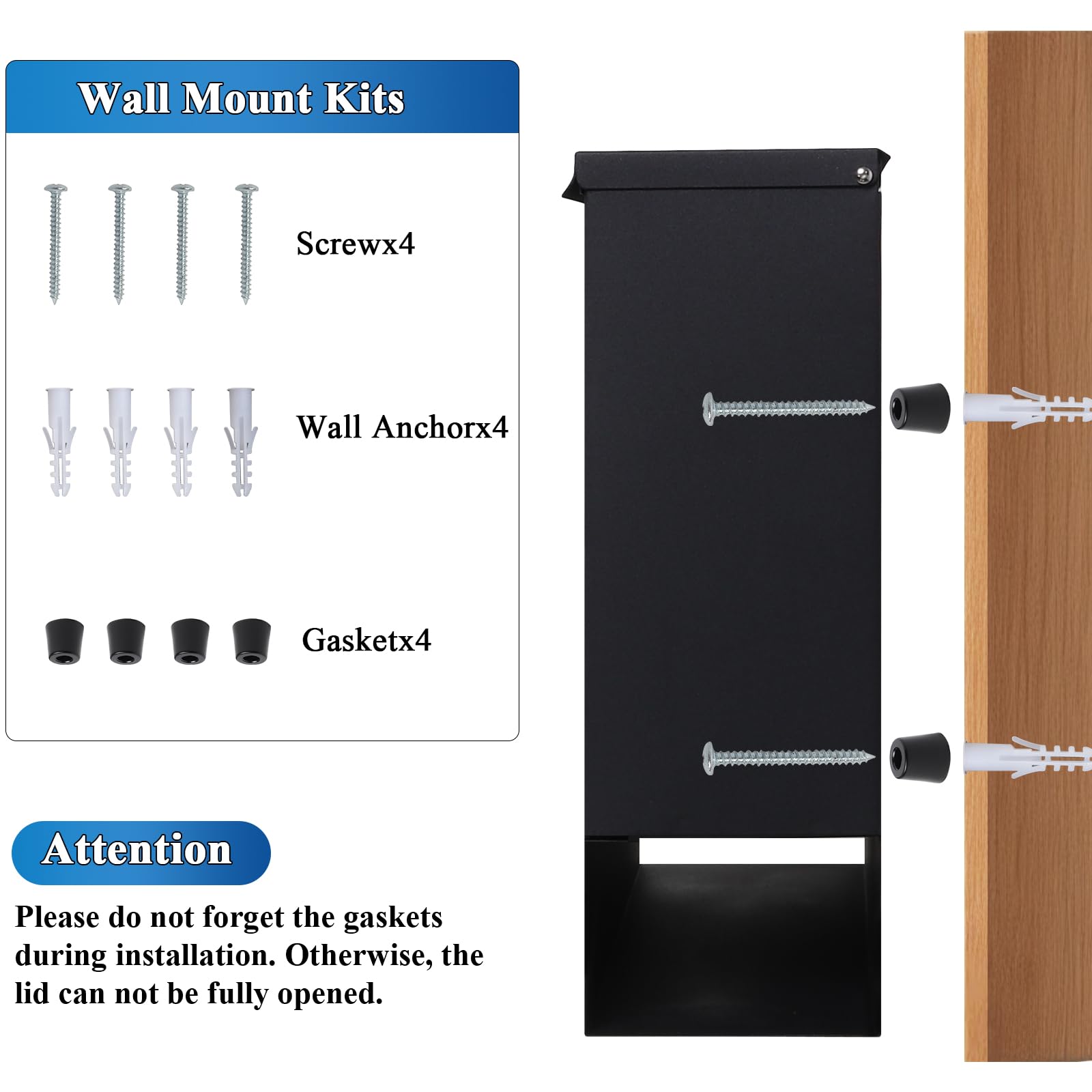 Jssmst black wall mailbox complements home exterior