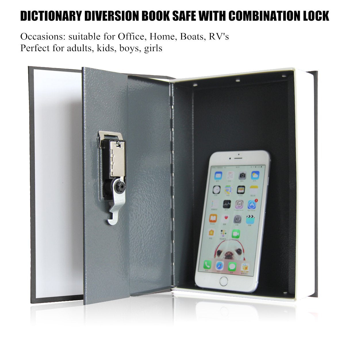 Jssmst book safe opened, showing generous interior space for essentials