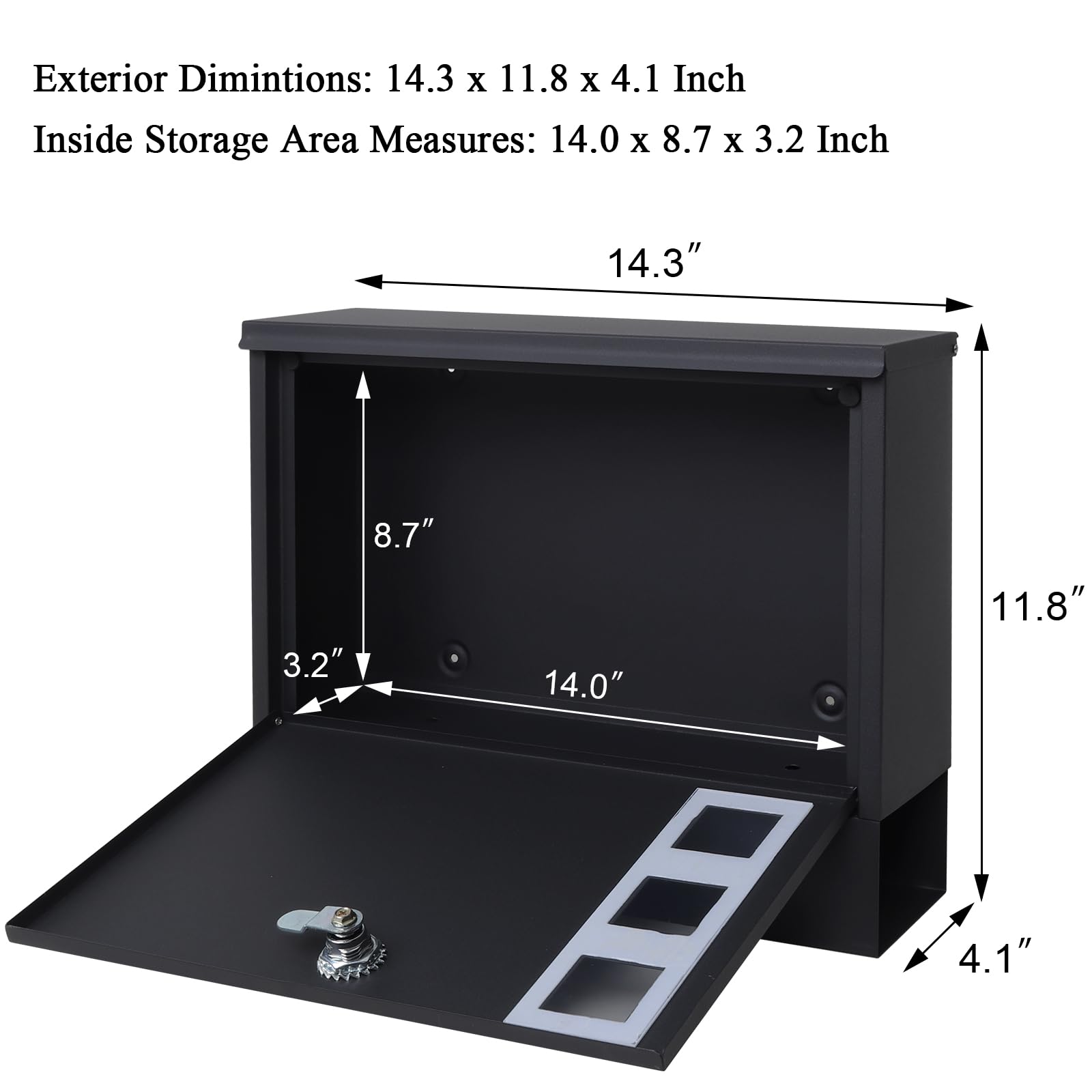 Jssmst exterior mailbox wall mount with spacious interior