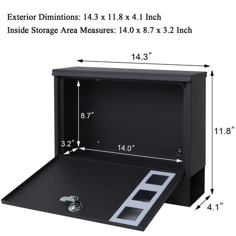 Jssmst exterior mailbox wall mount with spacious interior