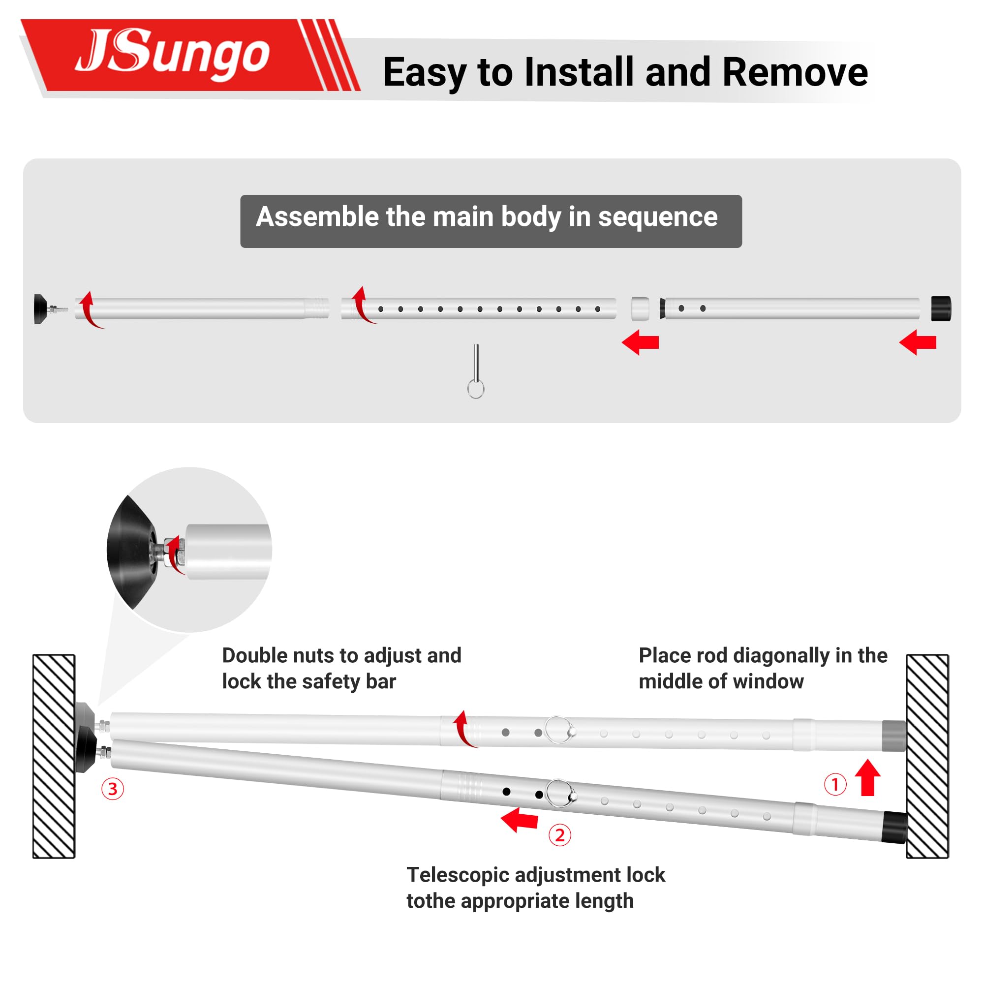 JSungo apartment-use depiction emphasizes compact, reliable protection for everyday living spaces.
