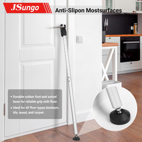JSungo adjustable-rod design highlights versatility for different door thicknesses and everyday door management.