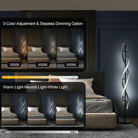 JTfany LED floor lamp with remote enables quick brightness adjustments