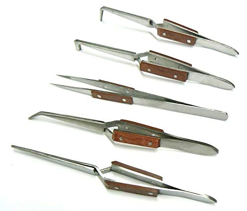 JTS Fiber Grip bent 45deg tweezer enables angled access in tight spaces