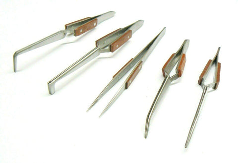 JTS Fiber Grip bent 90deg blunt tip with hole tweezer for removal