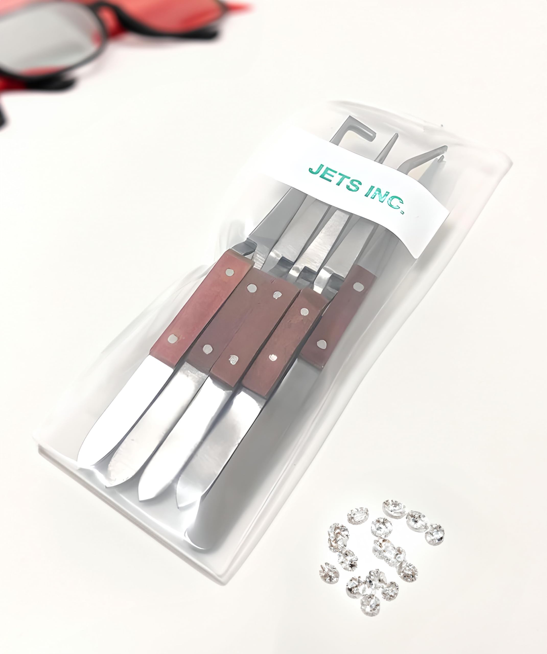JTS Fiber Grip bent 90deg pointed tweezer for fine pickup