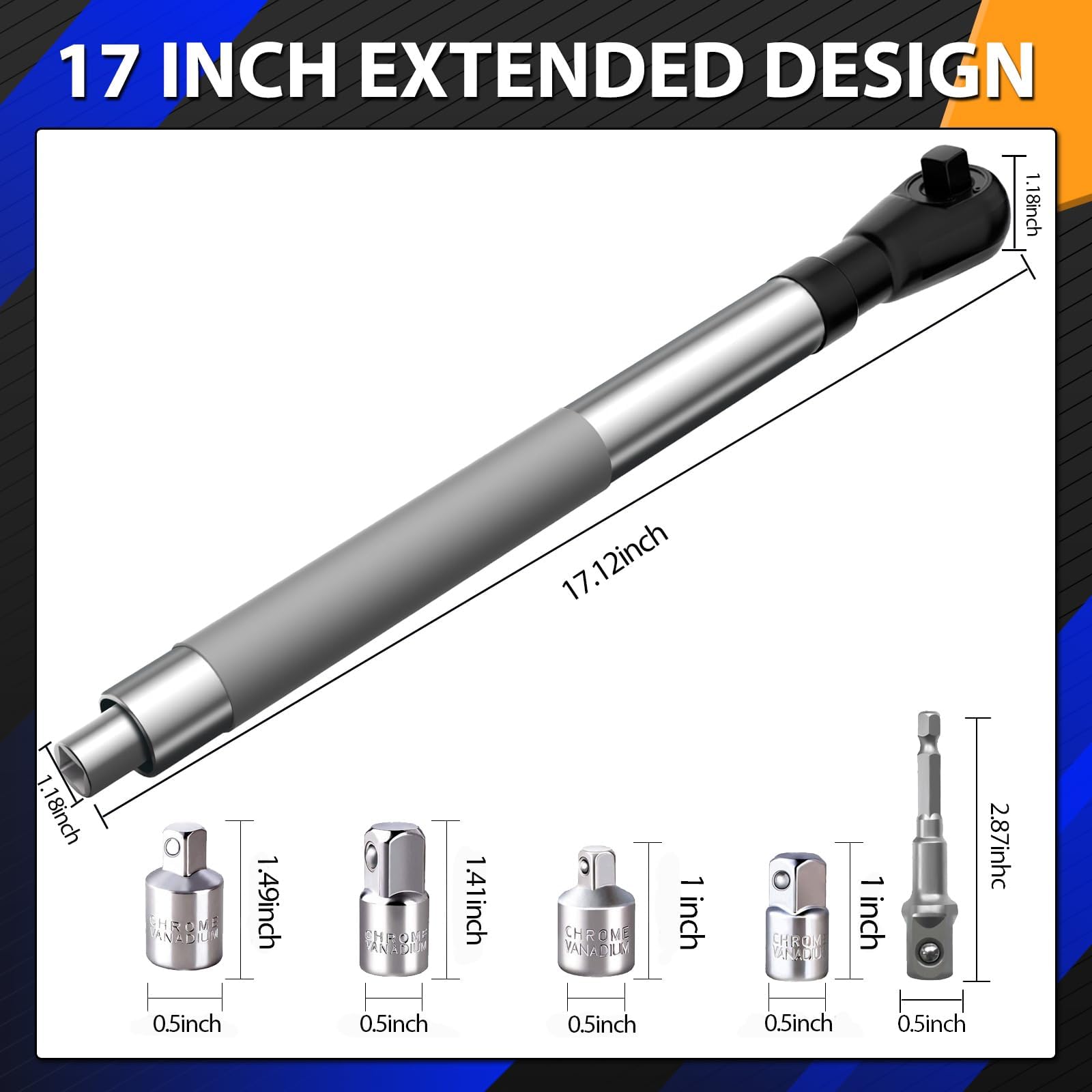 JTZWN offset extension wrench attached to drill for quick repairs.