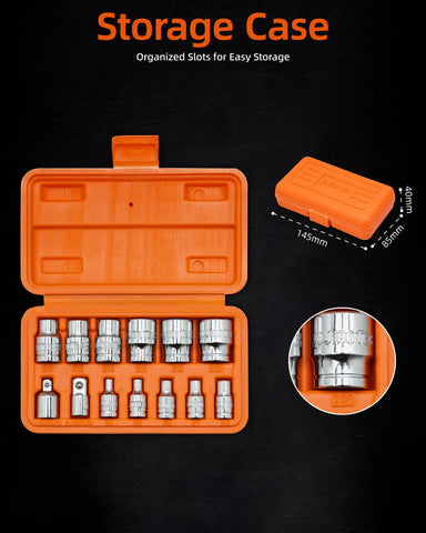 JU JIAN TEC 1/4-to-3/8 adapter supports quick drive changes.