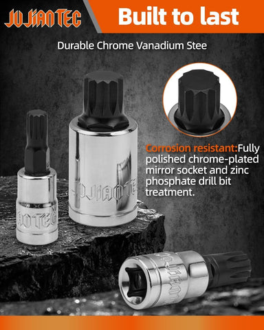 JU JIAN TEC XZN 1/4 drive M4–M6 bits for precise fastener control.