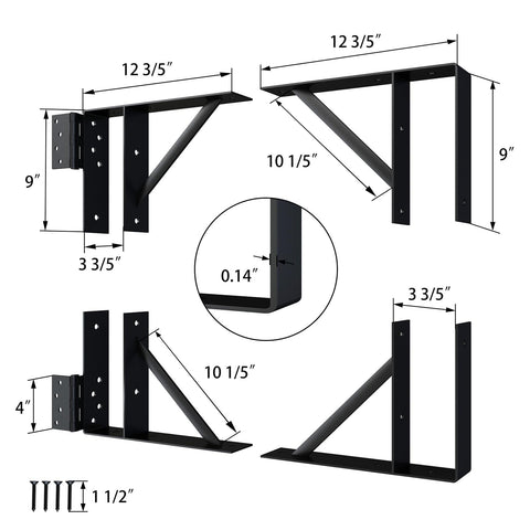 JUBEST gate brace hardware set with fasteners ready for installation