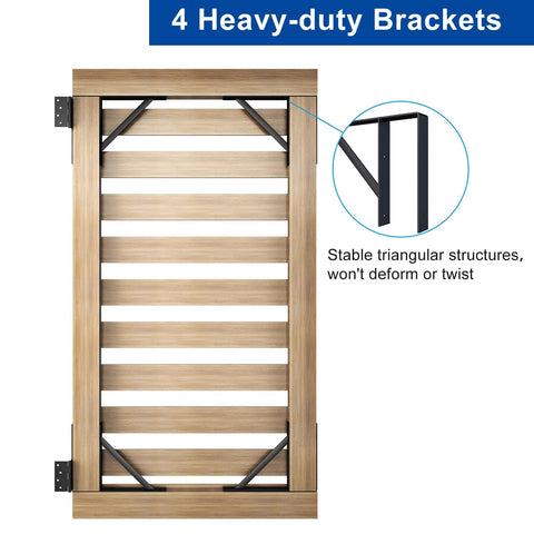 JUBEST hinge-installed brace on wooden gate demonstrating right-side mounting