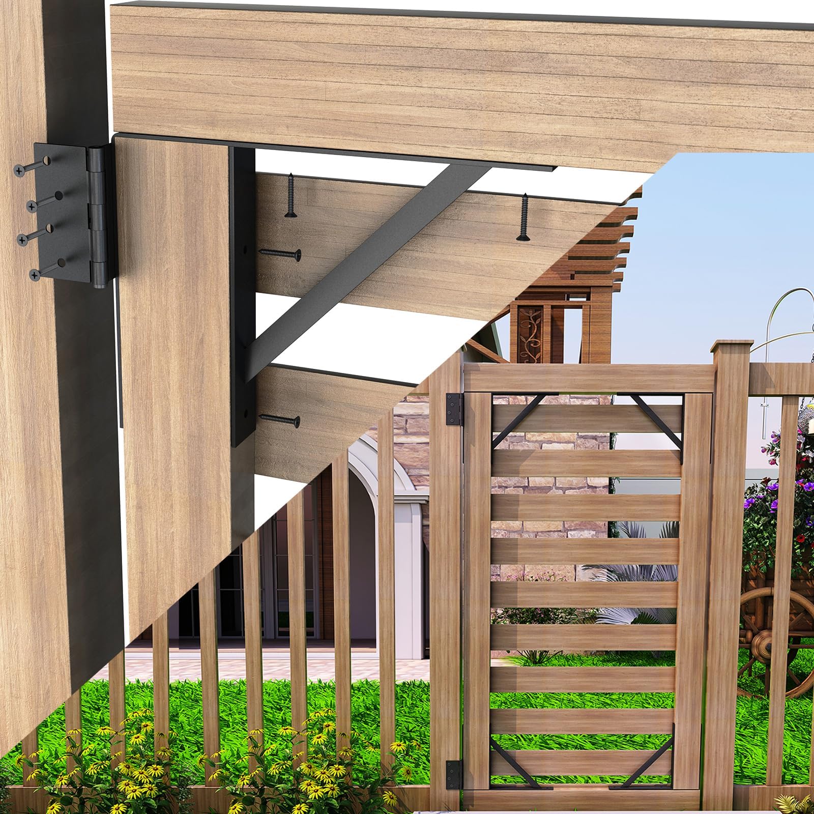 JUBEST supports 2x4 vertical wood for sturdy gate framing