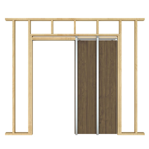 JUBEST pocket door frame kit assembly diagram for easy installation guidance.