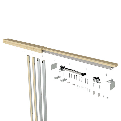 JUBEST pocket door frame kit complete parts pack for DIY setup.