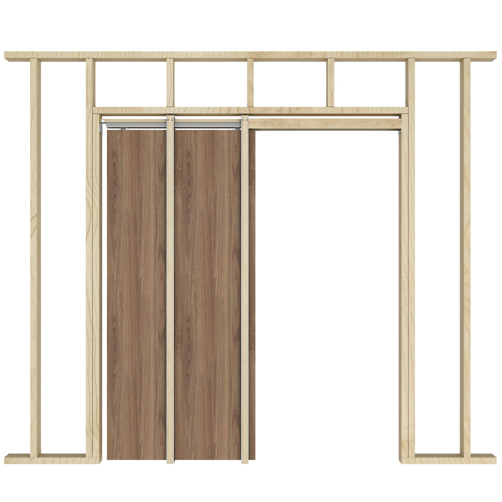 JUBEST pocket door frame kit track and hanger enable smooth, quiet operation.