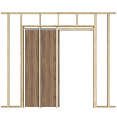 JUBEST pocket door frame kit track and hanger enable smooth, quiet operation.