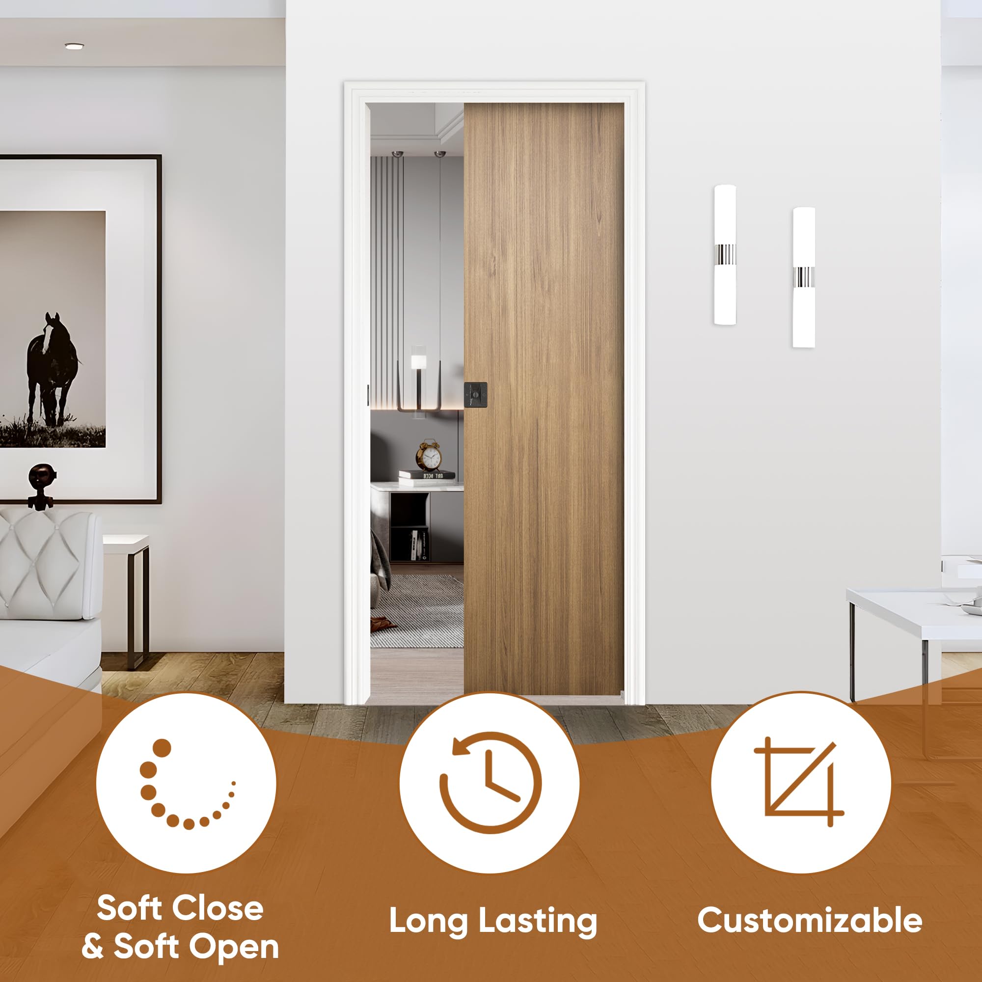JUBEST soft close mechanism dampens door movement for quiet operation.