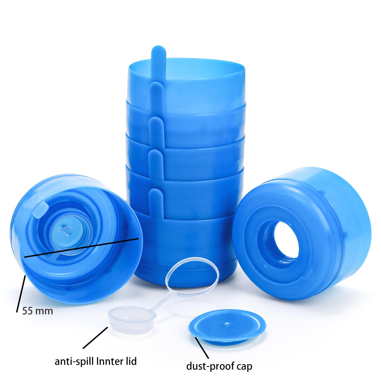Jucoan non-spill cap assembly shows three-part design for leak-free use.