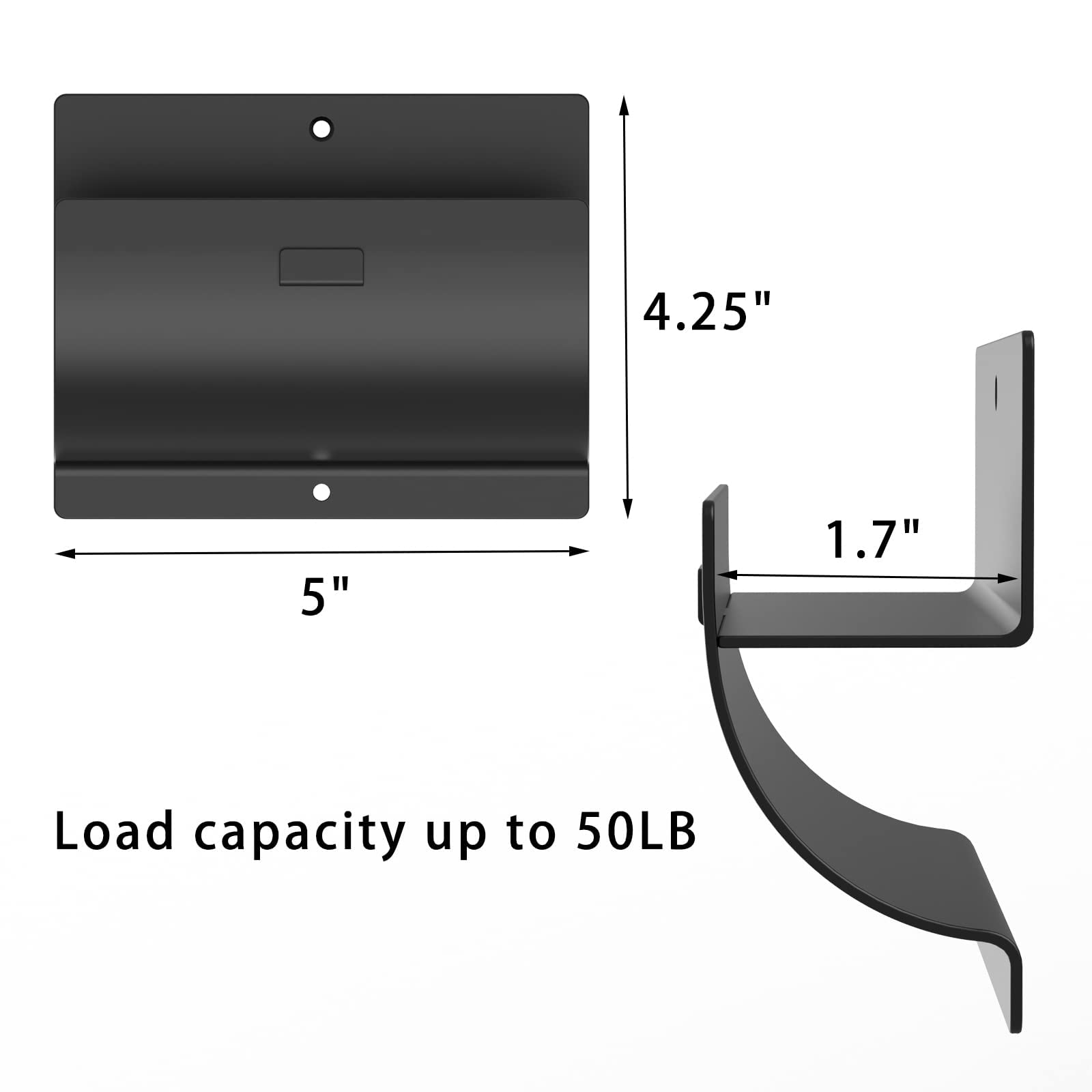 Juformin heavy-duty capacity up to 50 lbs when stud-mounted
