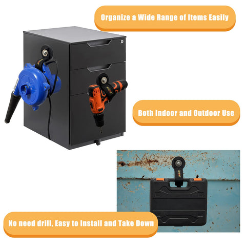 Juformin magnetic hooks store extension cords and hoses neatly
