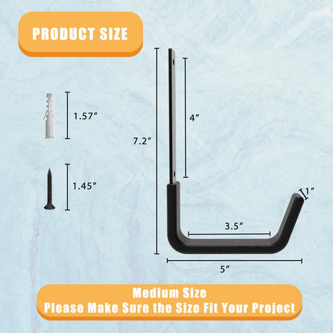 Juformin ladder storage hook showing organized garage wall