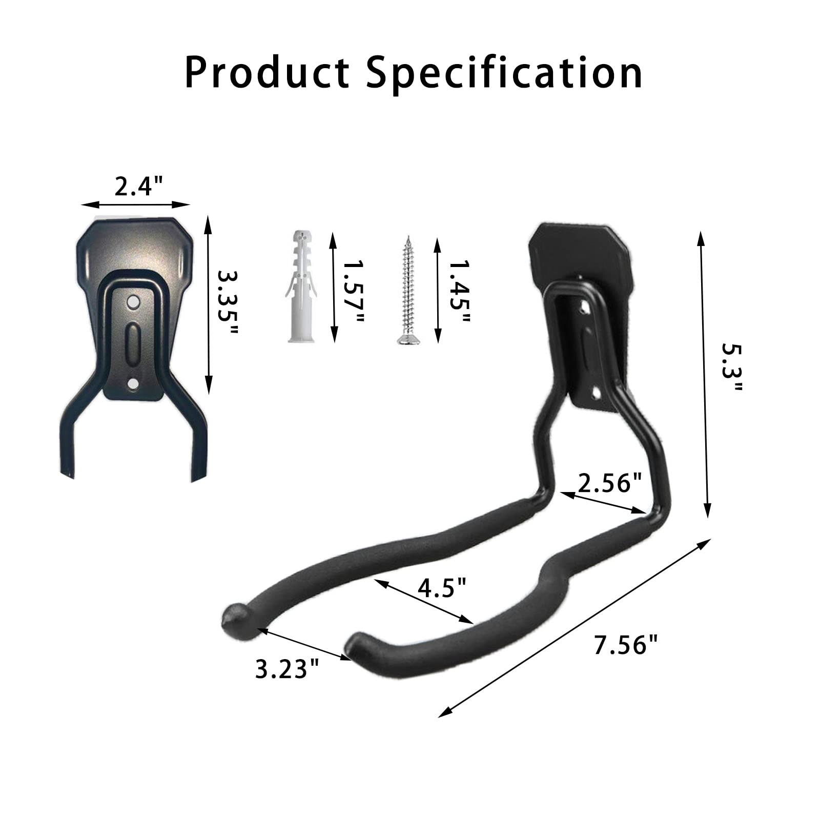 Juformin Weedeater Hanger side view highlights slim profile for space-saving organization.