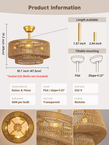Jughtbo fandelier remote control enables quick speed and light adjustments.