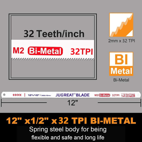 JUGREAT 12in hacksaw blades frame compatibility with standard frames