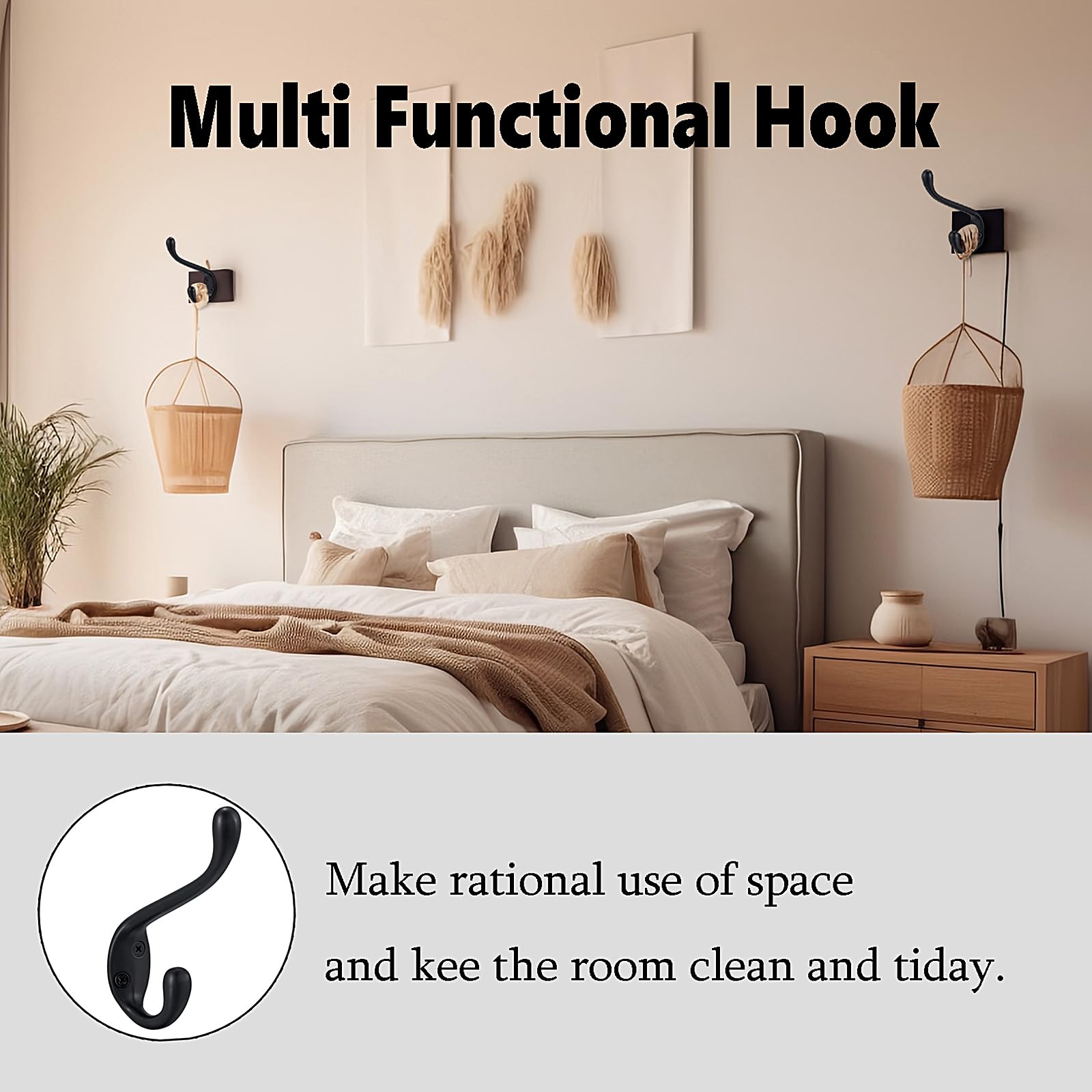 Jukzi heavy-duty capacity keeps daily items reliably hung.