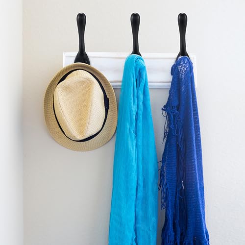 Jukzi matte black finish coat hooks add sleek, modern storage.