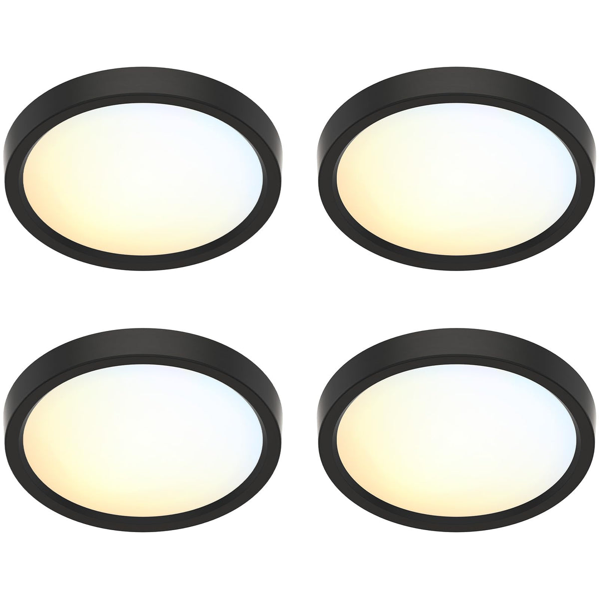 JULLISON 5-inch black flush mount ceiling light with even illumination for kitchens and baths.