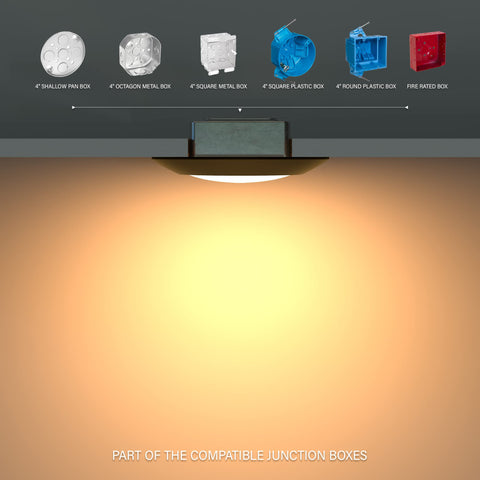 Dimmable JULLISON 6-inch LED disk light with multiple color temps