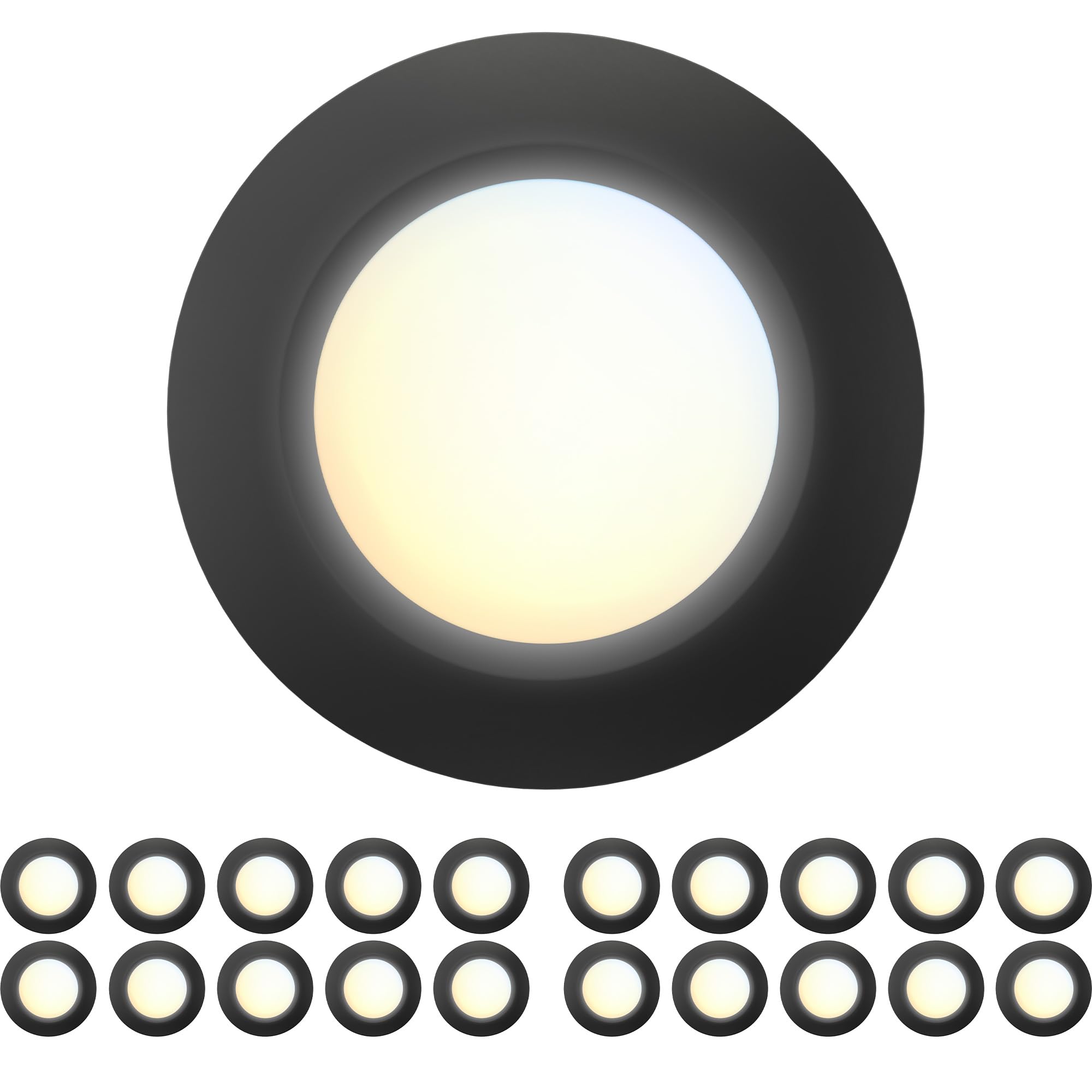 JULLISON 6-inch LED disk light, front view showing low-profile design and even glow