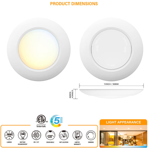 JULLISON 8-pack 6-inch disk light flush mount on box demonstrates easy installation.