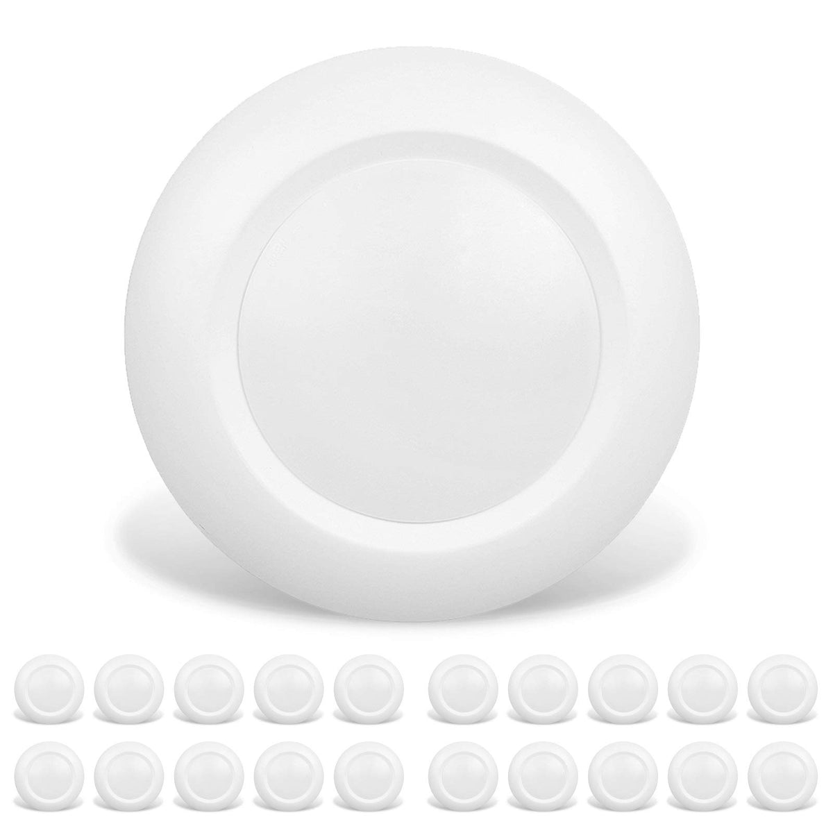 JULLISON LED disk light 6in profile front view offers slim, flush ceiling illumination.