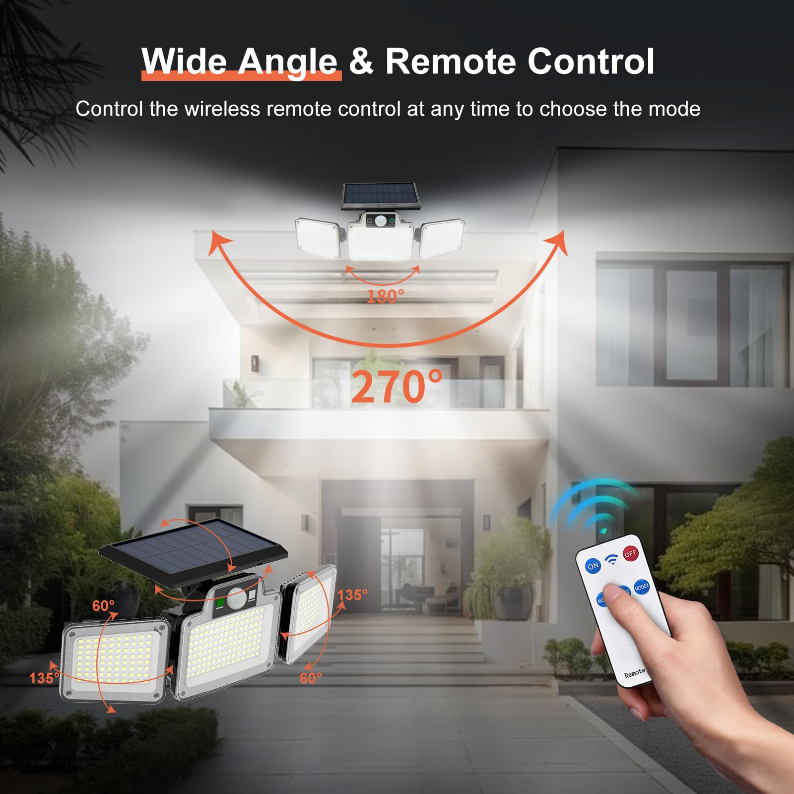 JumJam motion-activated 280 LED light enhances entryway security.