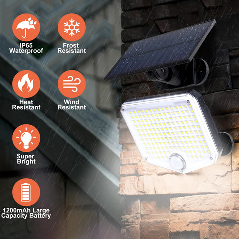 JumJam solar panel and light with 16 ft cable for flexible placement.